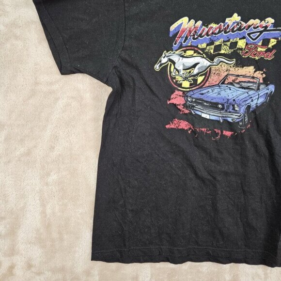 Ford Mustang T-Shirt Motorsports Classic Muscle Car Mens Sz L Black Short Sleeve - Picture 5 of 10